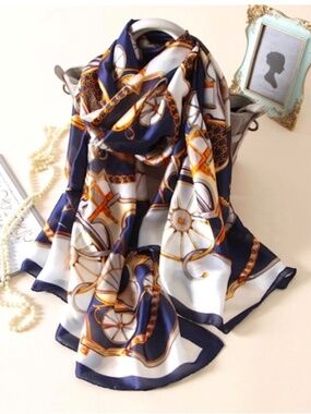 NWT SILK SCARF LUXURY STYLE STOLES WOMEN HEADBAND BAND STOLEN SHAWL PASHMINA
